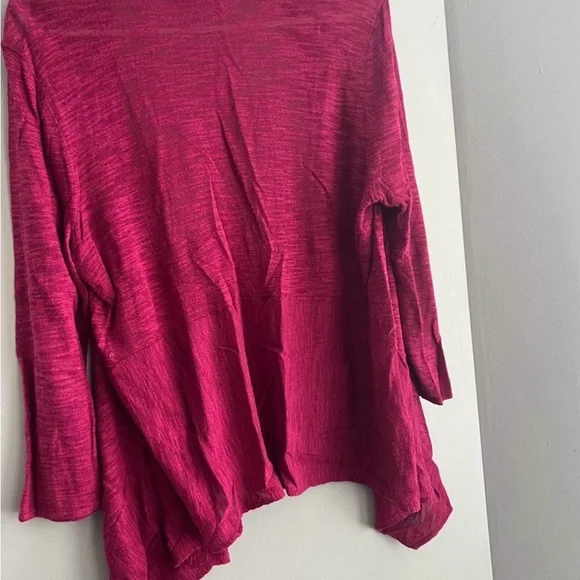 Jones Studio Raspberry Open-Front Draped Cardigan - Picture 5 of 7